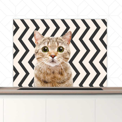 Spatscherm - Funny kat zigzag