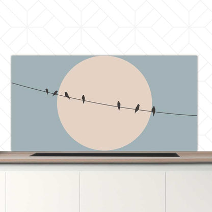 Spatscherm - Vogels op een draad