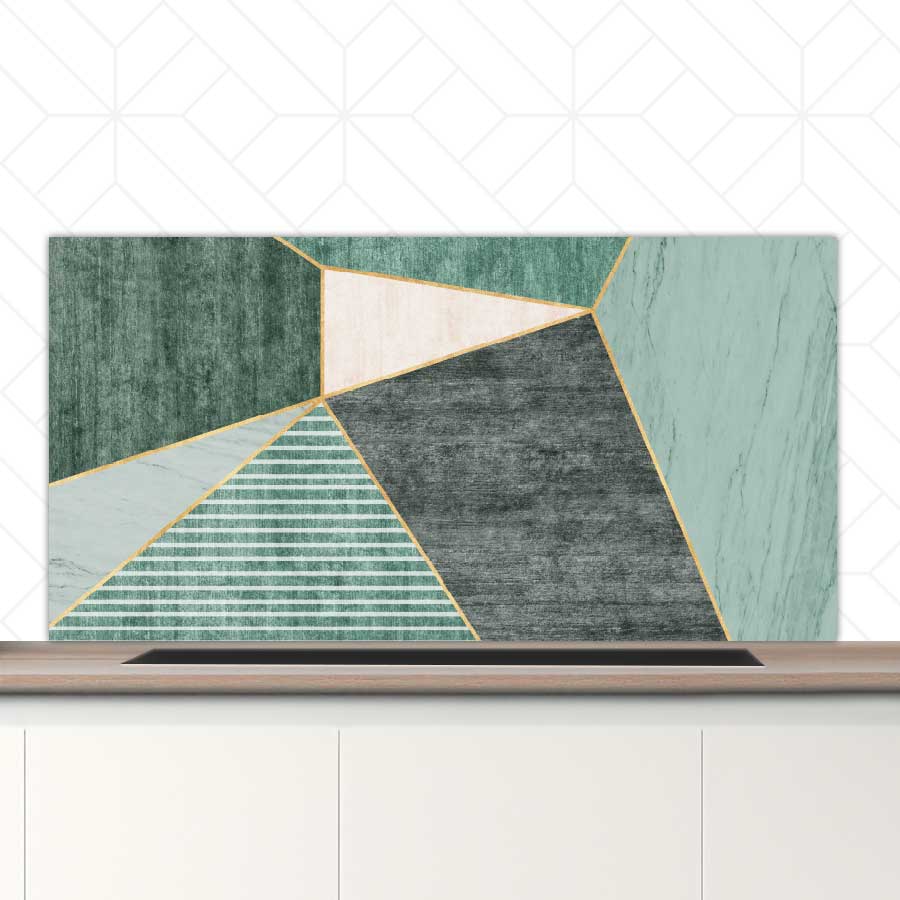 Spatscherm - Groene rechthoeken