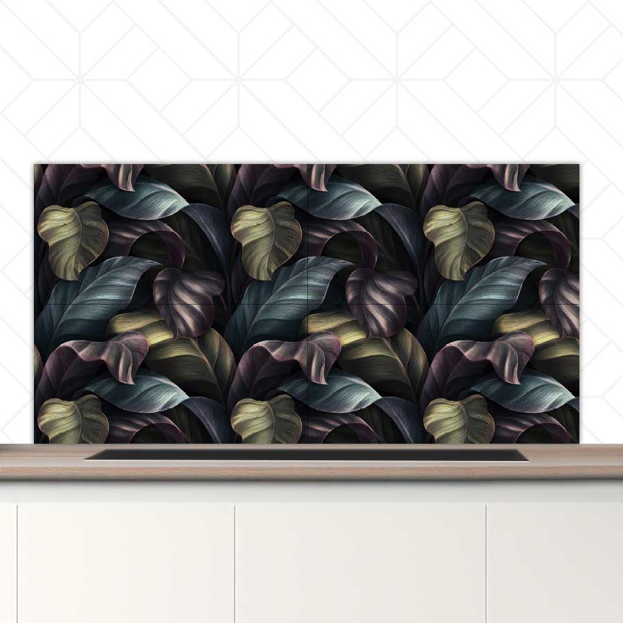 Spatscherm - Tropische bladeren