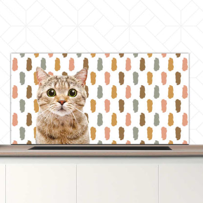 Spatscherm - Funny kat vlekken
