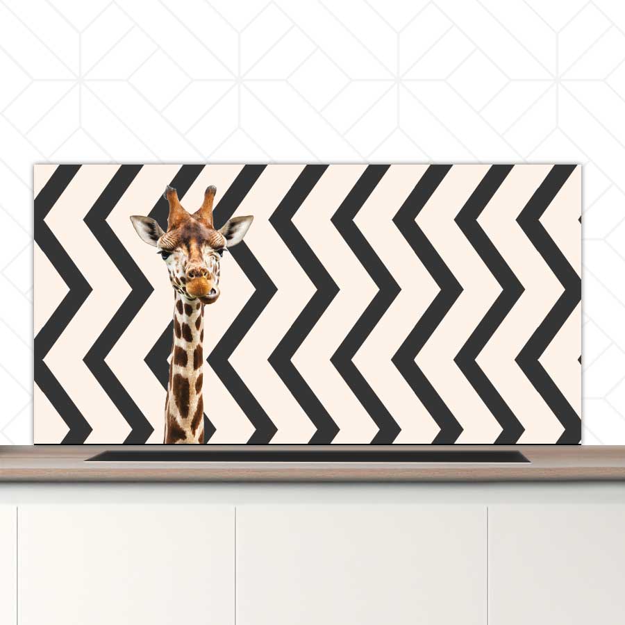 Spatscherm - Funny giraf zigzag