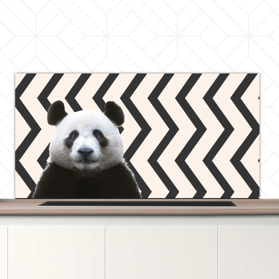 Spatscherm - Funny panda zigzag