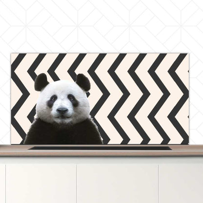 Spatscherm - Funny panda zigzag