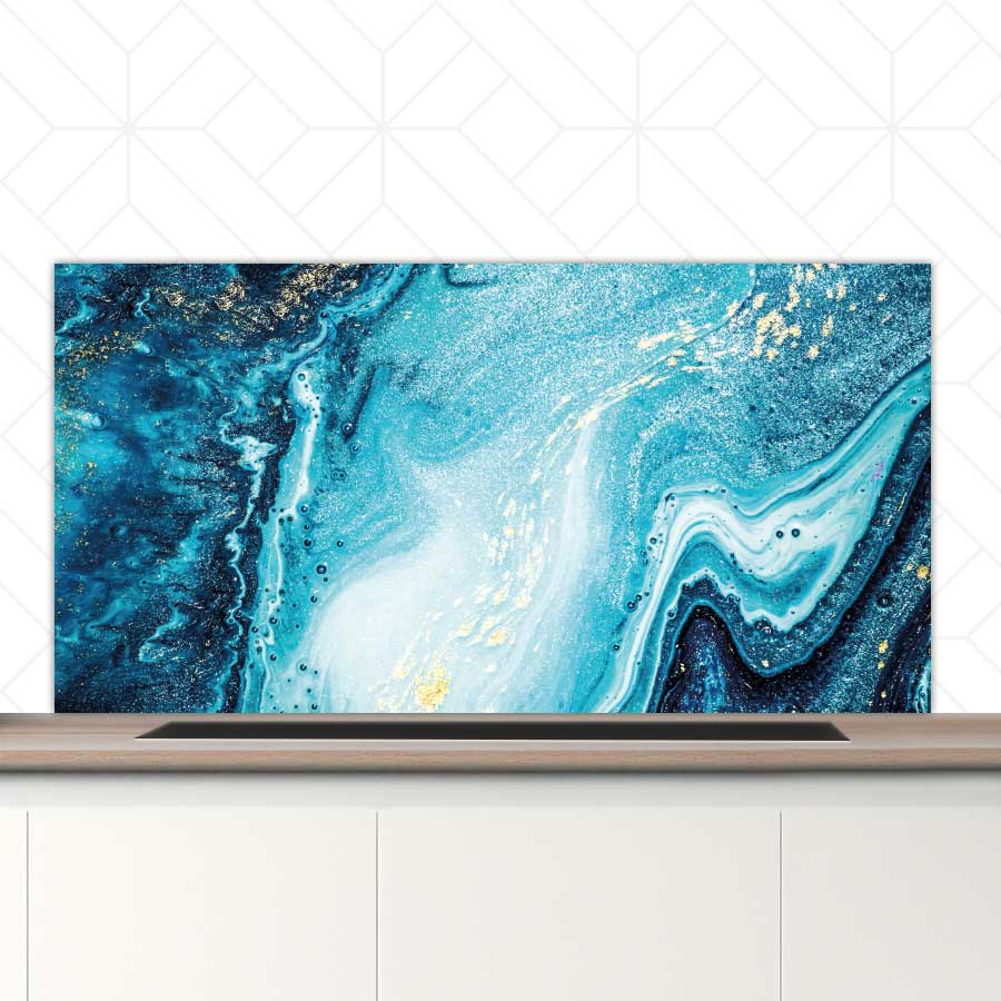 Spatscherm - Marmer Oceaan