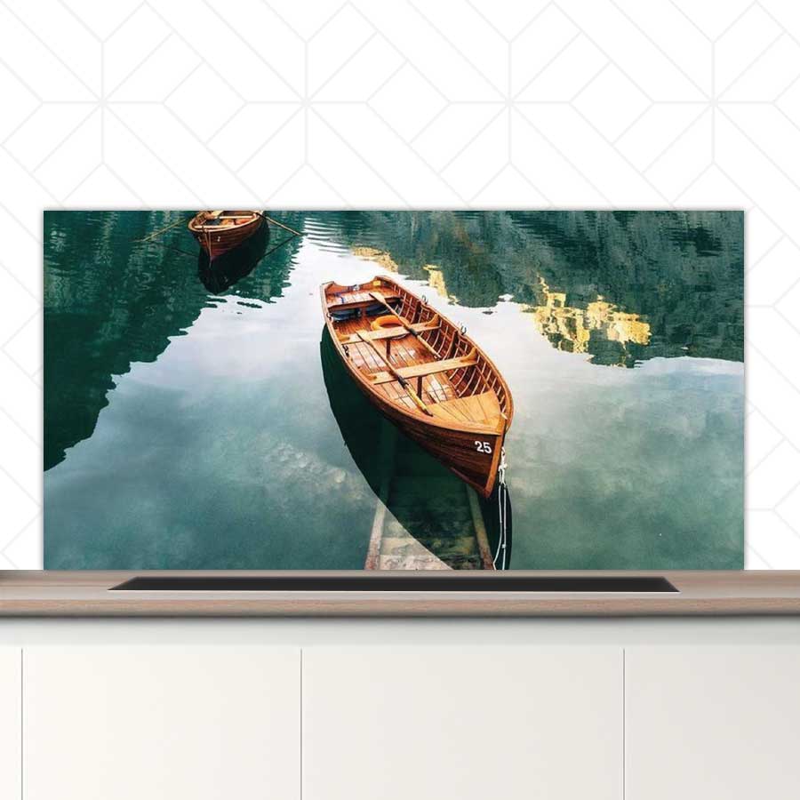 Spatscherm - Boten op een meer