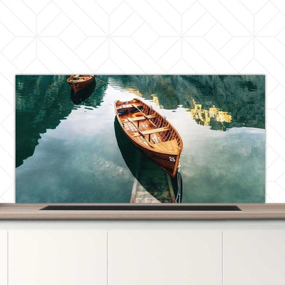 Spatscherm - Boten op een meer