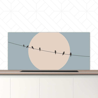 Spatscherm - Vogels op een draad