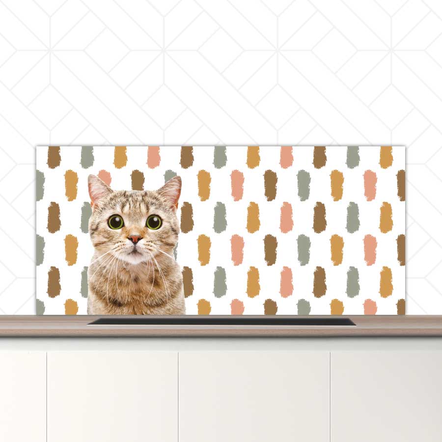 Spatscherm - Funny kat vlekken