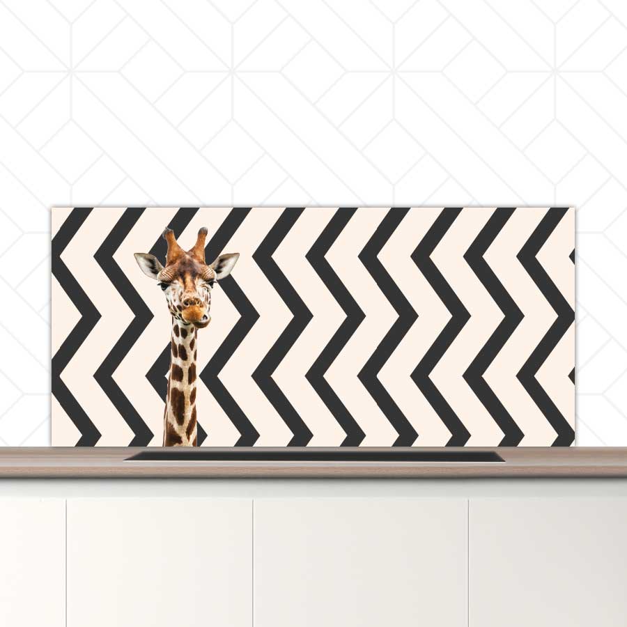 Spatscherm - Funny giraf zigzag