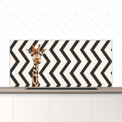 Spatscherm - Funny giraf zigzag