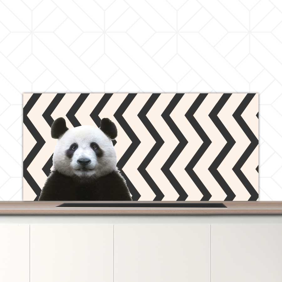 Spatscherm - Funny panda zigzag