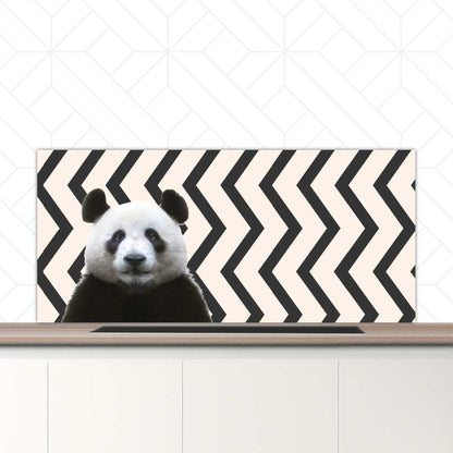 Spatscherm - Funny panda zigzag