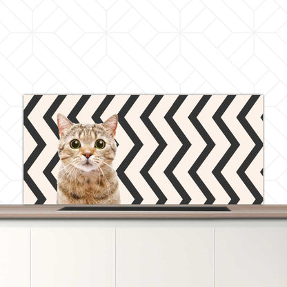 Spatscherm - Funny kat zigzag