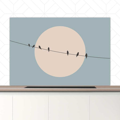 Spatscherm - Vogels op een draad