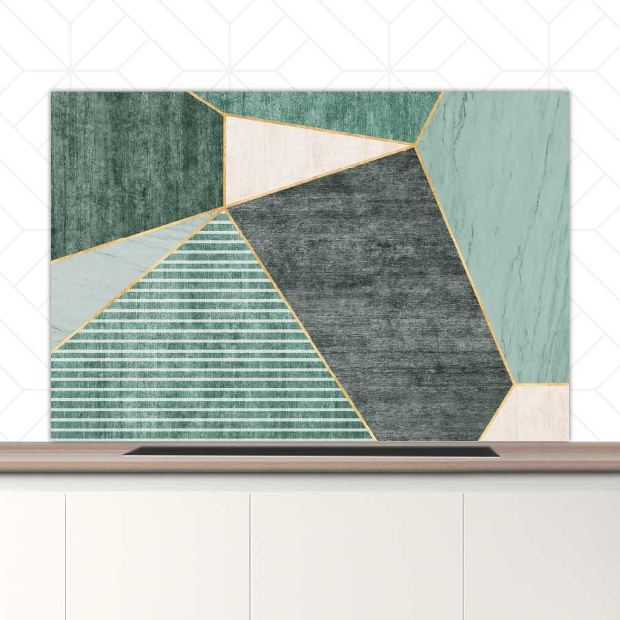 Spatscherm - Groene rechthoeken