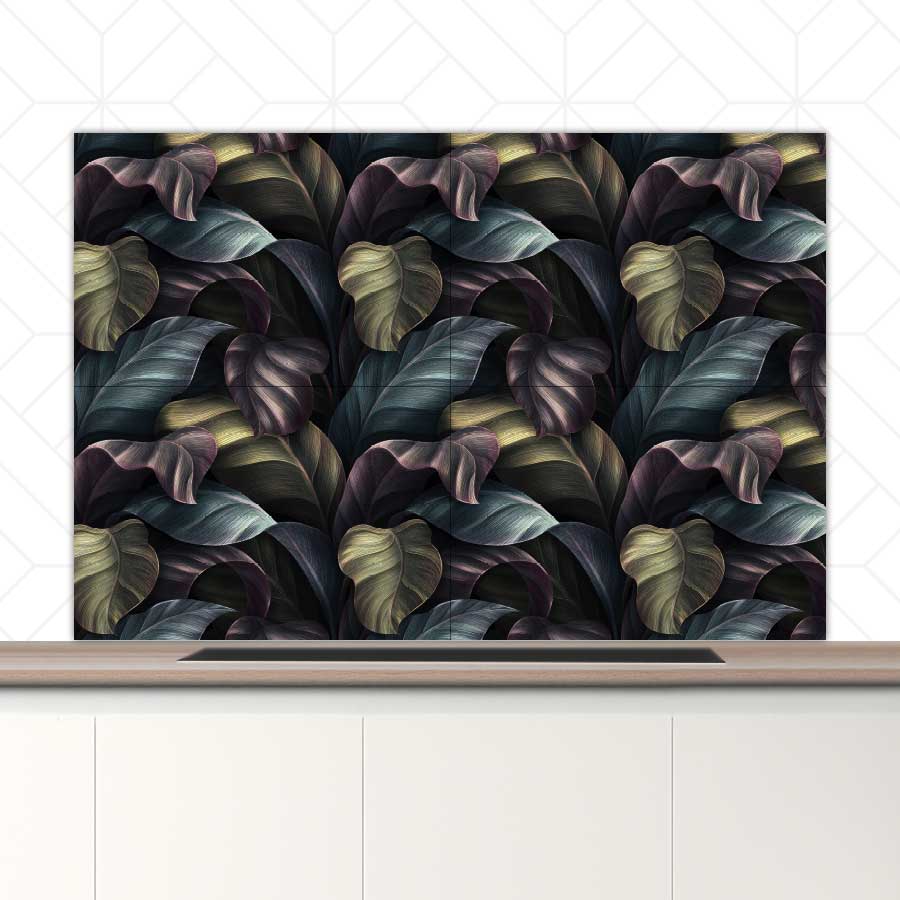 Spatscherm - Tropische bladeren