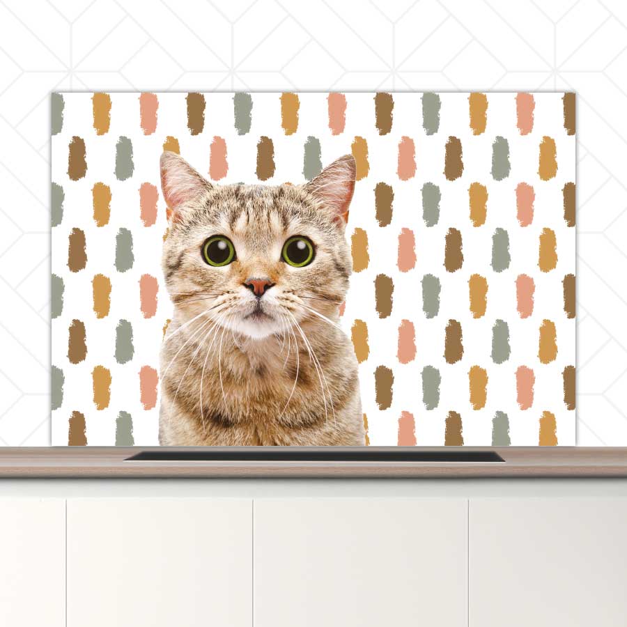 Spatscherm - Funny kat vlekken