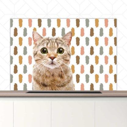 Spatscherm - Funny kat vlekken