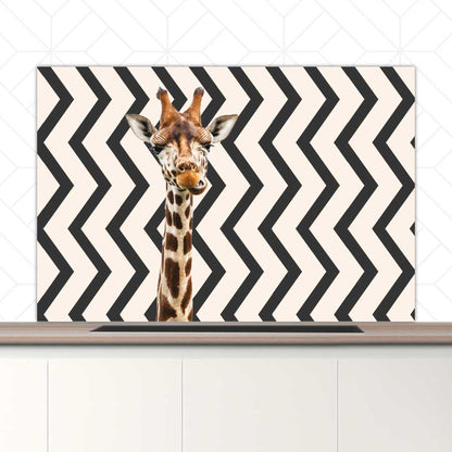 Spatscherm - Funny giraf zigzag