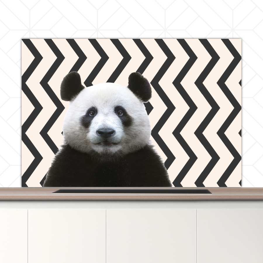 Spatscherm - Funny panda zigzag