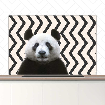 Spatscherm - Funny panda zigzag