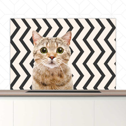 Spatscherm - Funny kat zigzag