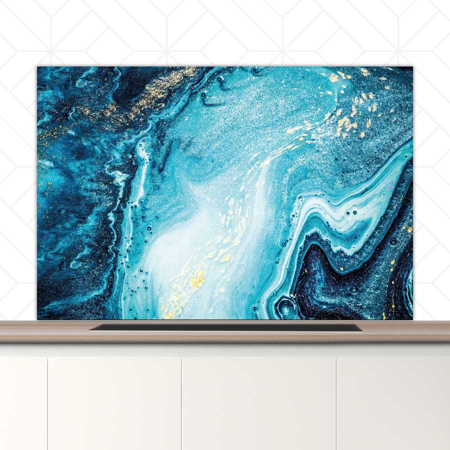 Spatscherm - Marmer Oceaan