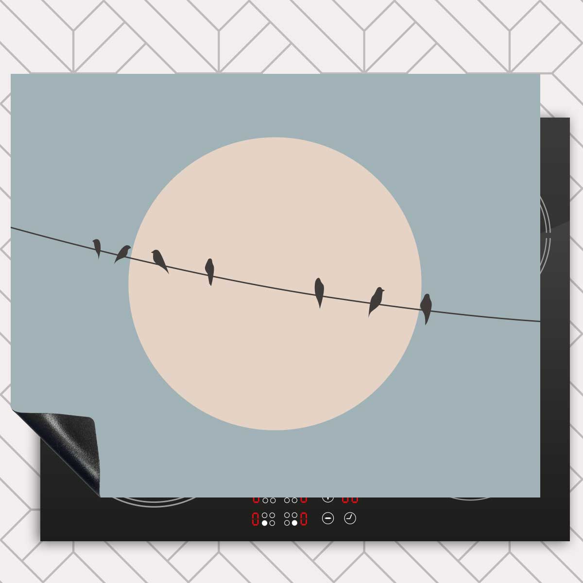 Inductie beschermer - Vogels op een draad