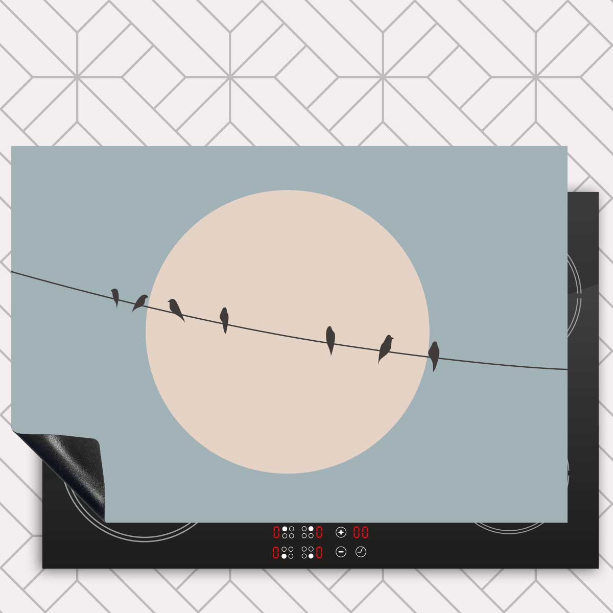 Inductie beschermer - Vogels op een draad