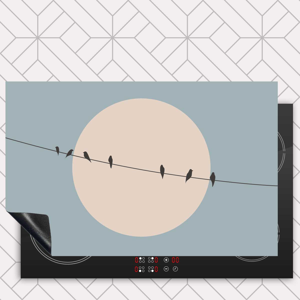 Inductie beschermer - Vogels op een draad