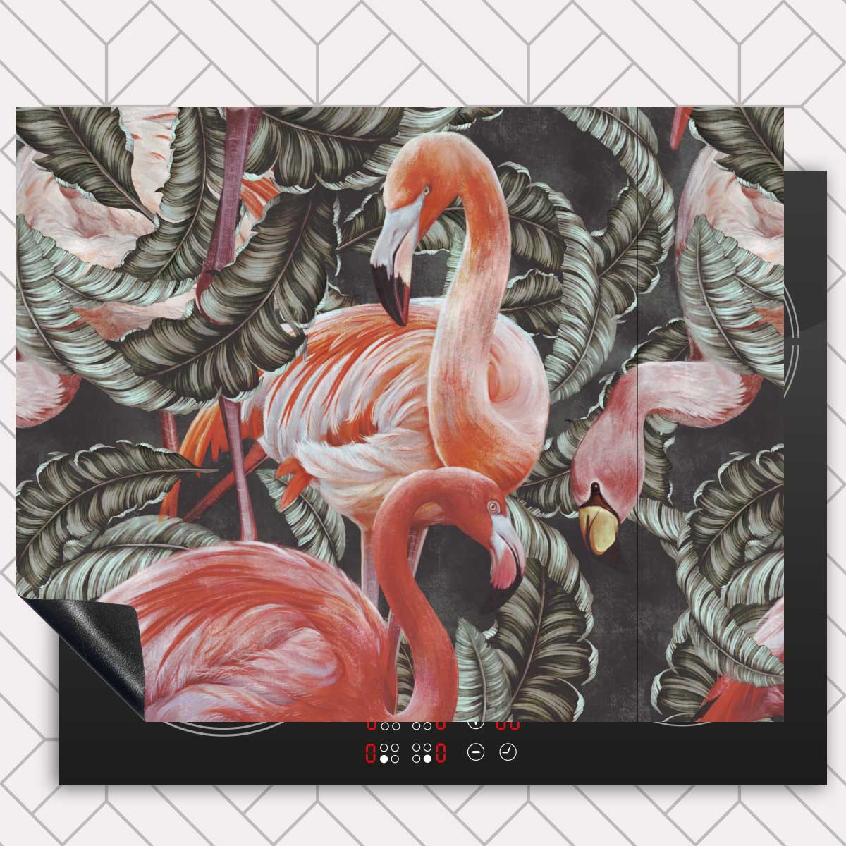 Inductie beschermer - Tropische flamingo’s