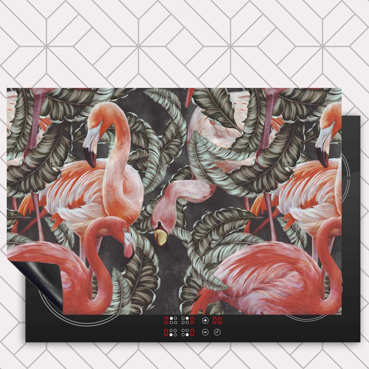 Inductie beschermer - Tropische flamingo’s