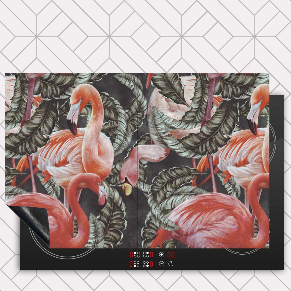 Inductie beschermer - Tropische flamingo’s