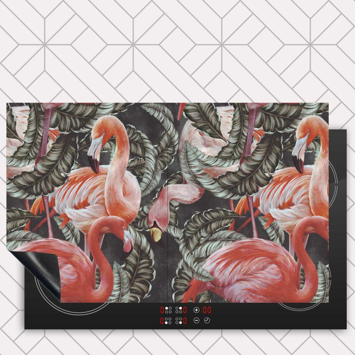 Inductie beschermer - Tropische flamingo’s