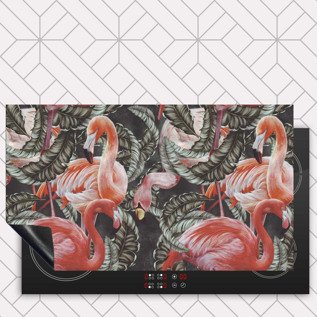 Inductie beschermer - Tropische flamingo’s