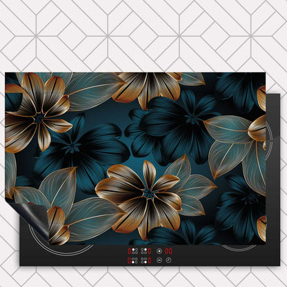 Inductie beschermer - Gouden bloemen