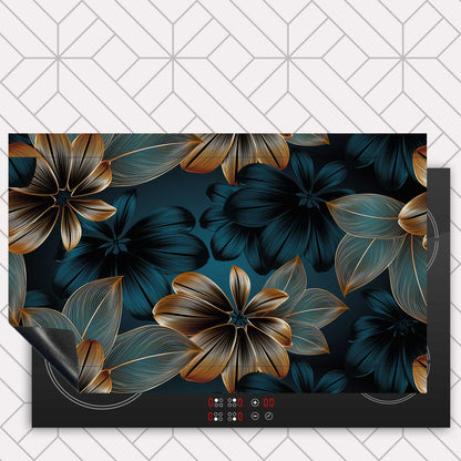 Inductie beschermer - Gouden bloemen