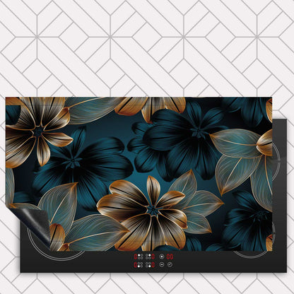 Inductie beschermer - Gouden bloemen