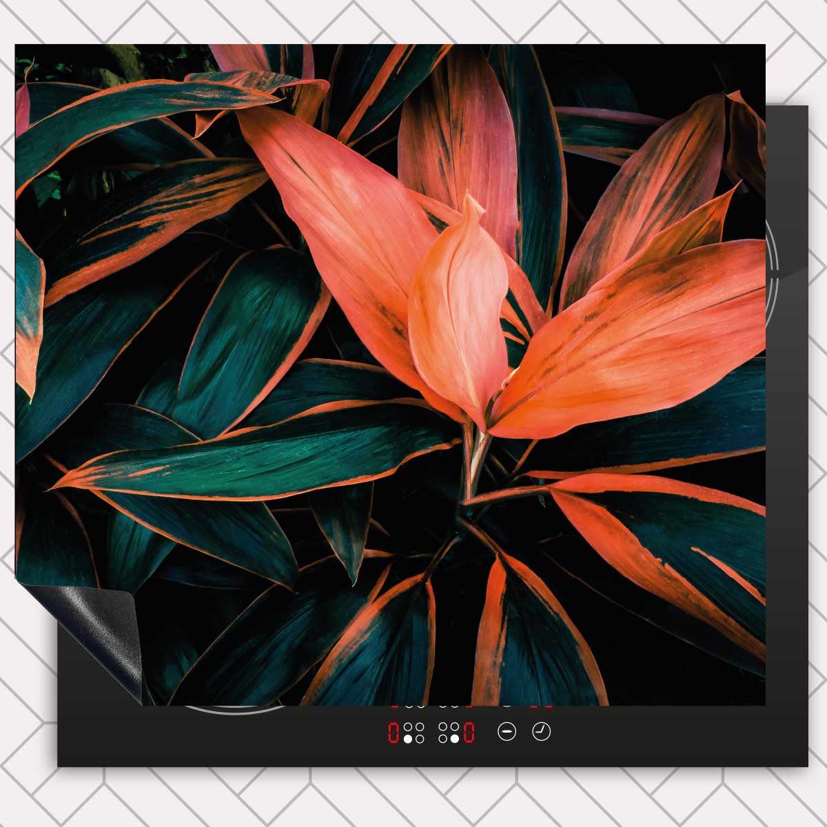 Inductie beschermer - Tropische bloem