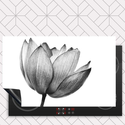 Inductie beschermer - Lotus in zwart-wit