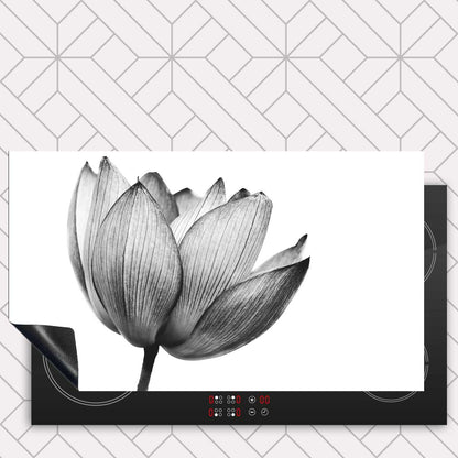 Inductie beschermer - Lotus in zwart-wit