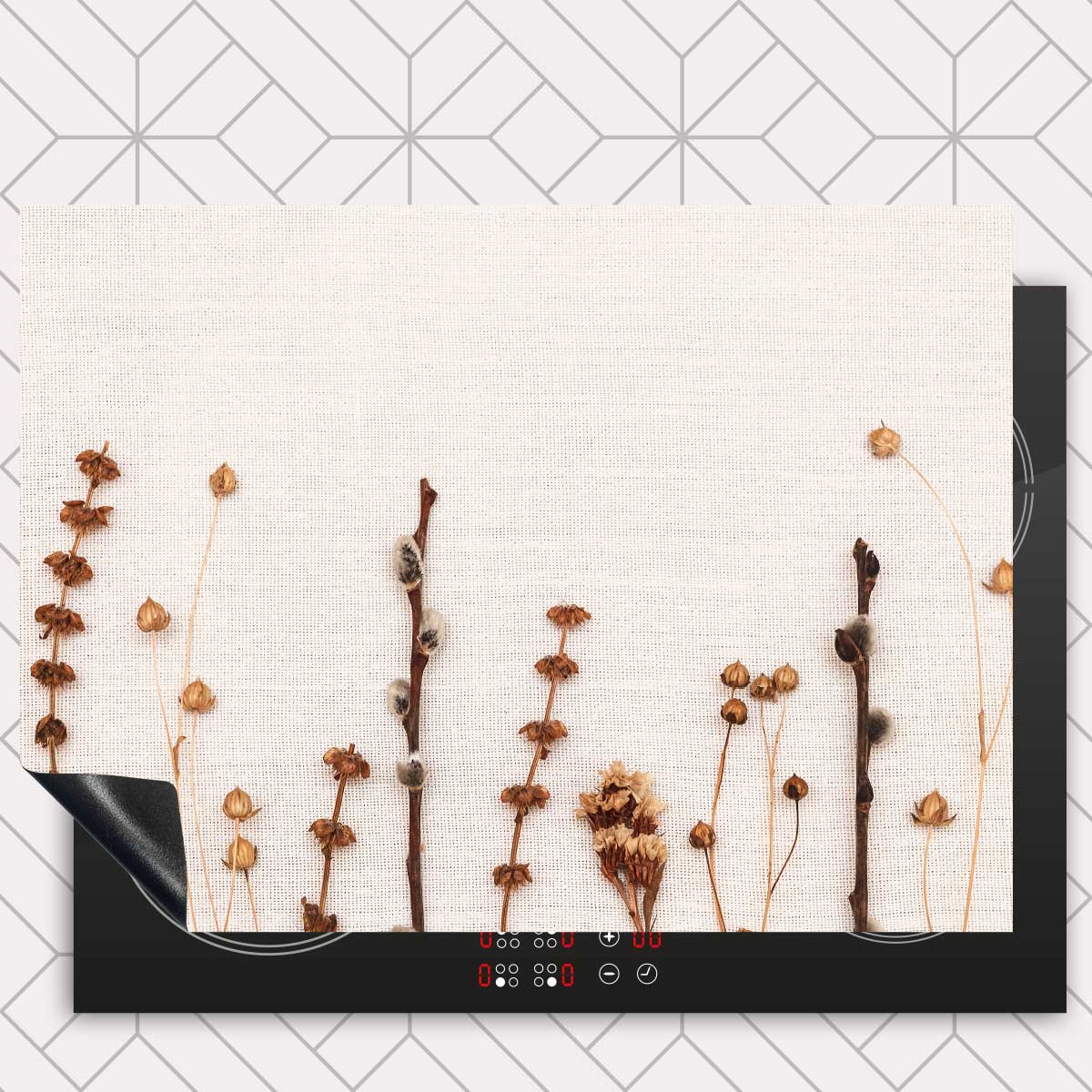 Inductie beschermer - Droogbloemen Natuurlijke Rust