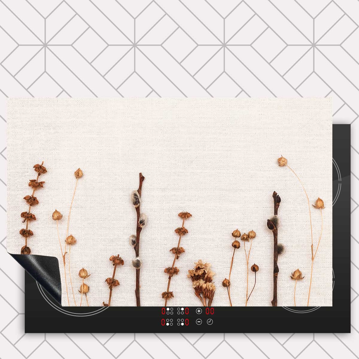 Inductie beschermer - Droogbloemen Natuurlijke Rust