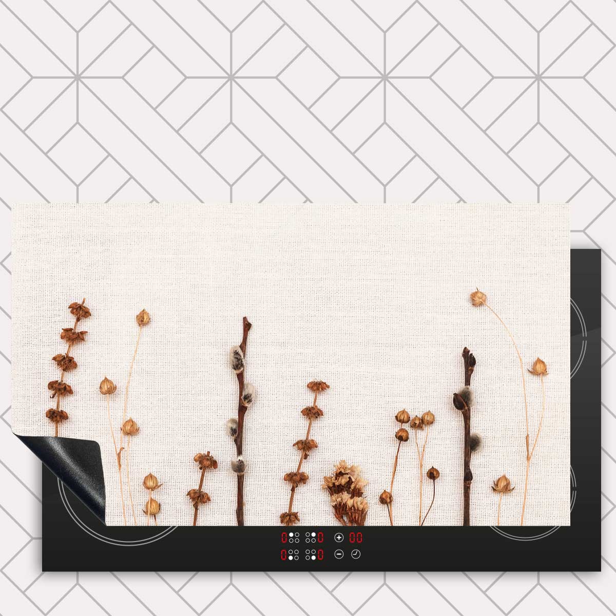 Inductie beschermer - Droogbloemen Natuurlijke Rust