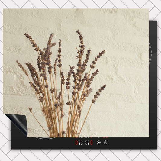 Inductie beschermer - Droogbloemen Rustiek Beige