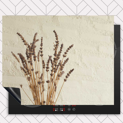Inductie beschermer - Droogbloemen Rustiek Beige