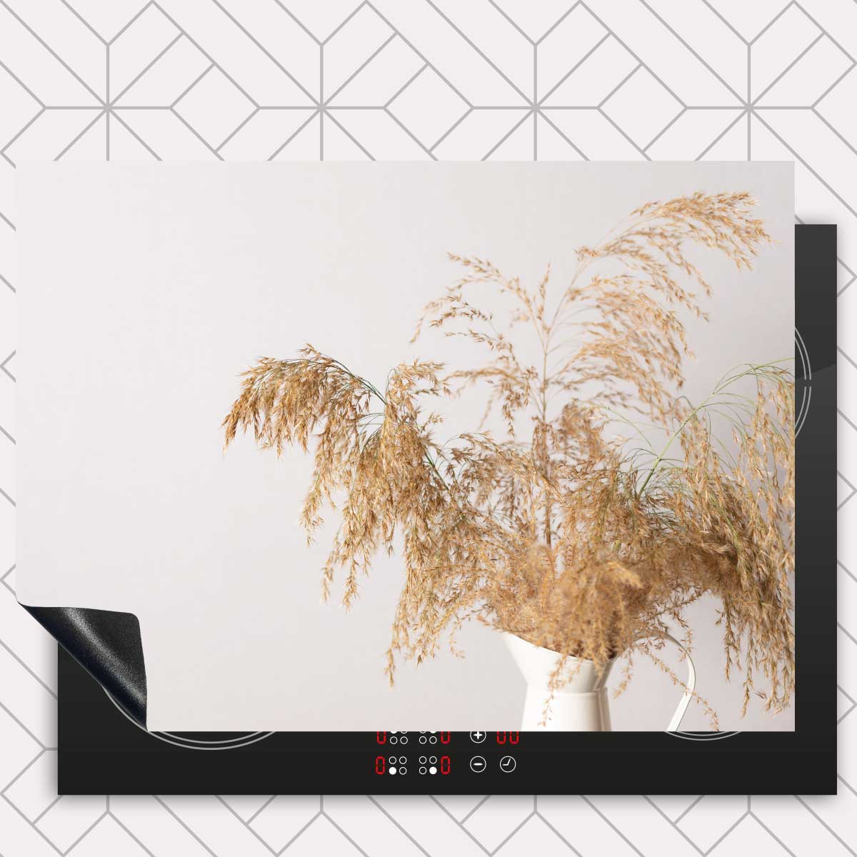 Inductie beschermer - Droogbloemen Calm Beige