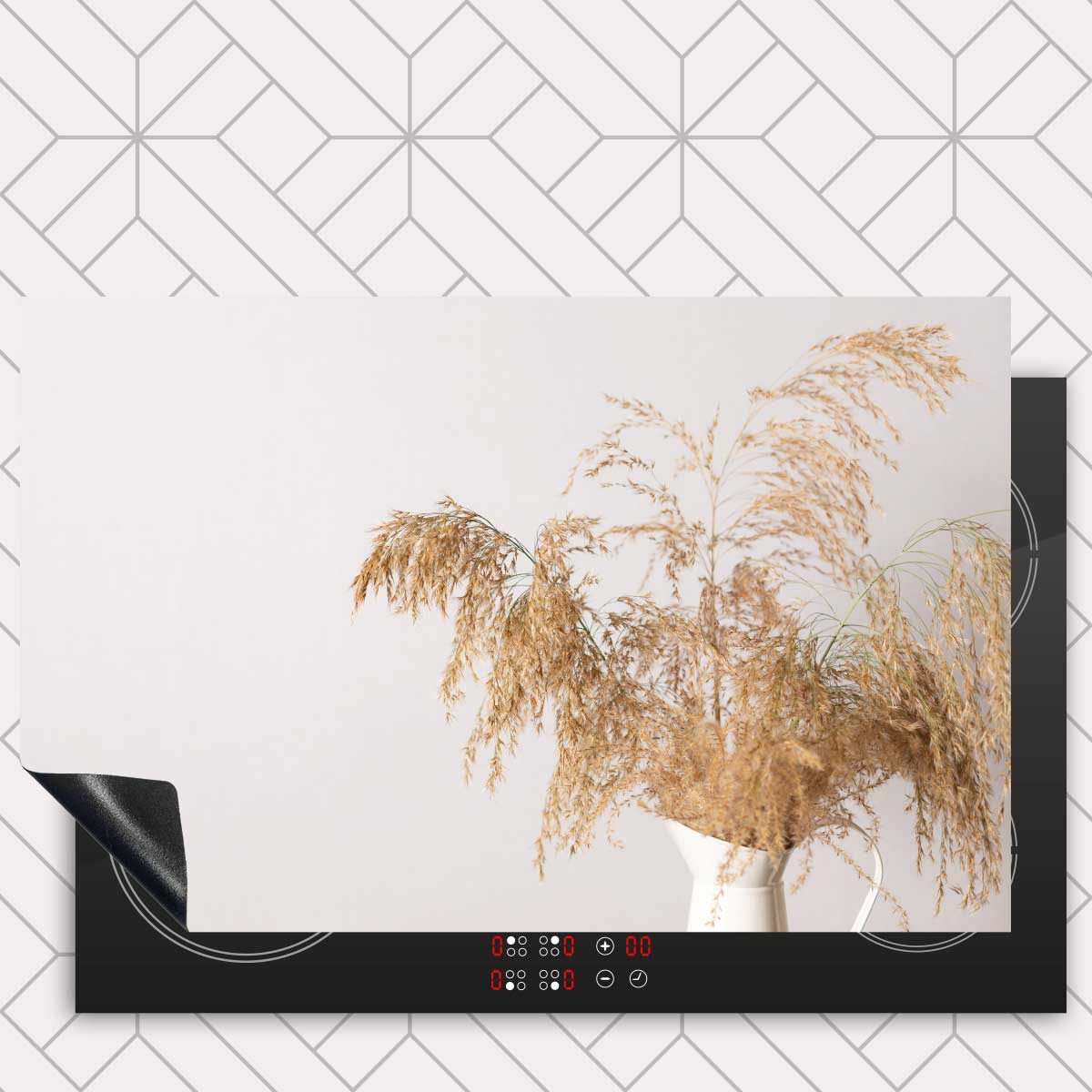 Inductie beschermer - Droogbloemen Calm Beige