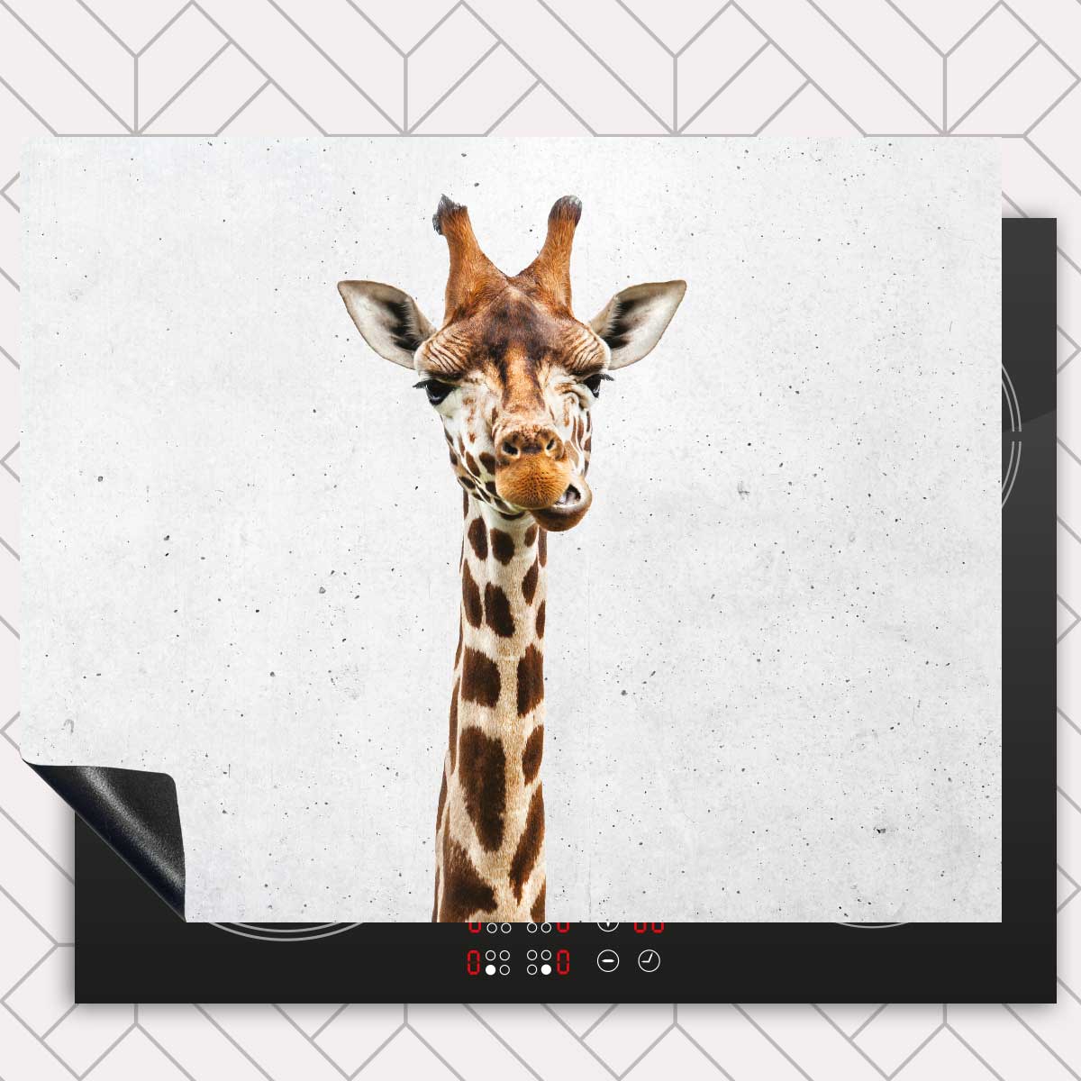 Inductie beschermer - Funny giraf beton